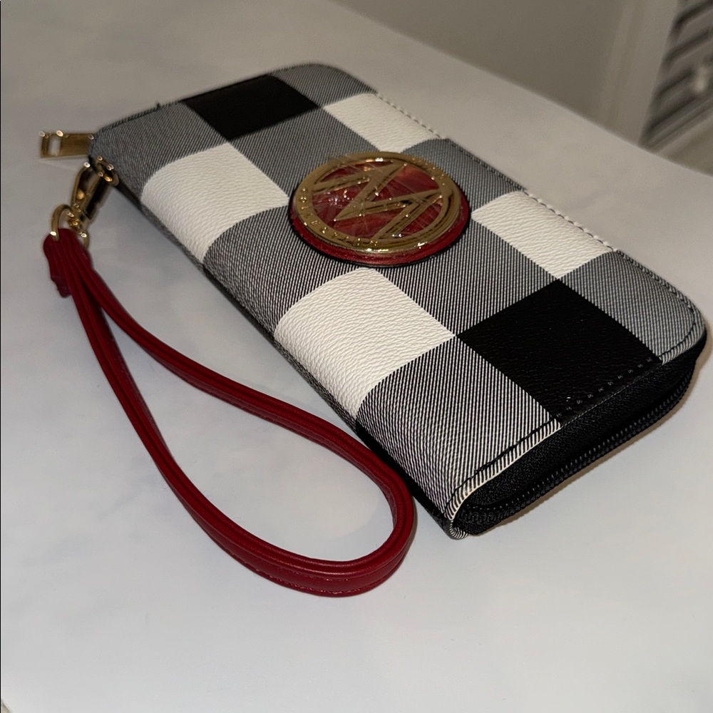 MKF Collection Mia K Bonita Checker Women's Tote & Wallet Set - Picture 6 of 9